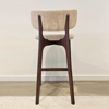 Richmond Bar Chair - Suede Cappuccino - Walnut