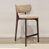 Richmond Bar Chair - Suede Cappuccino - Walnut
