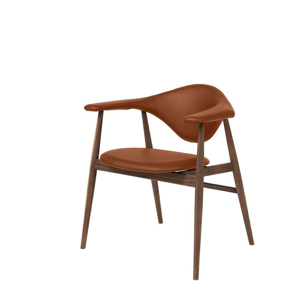 Masculo Dining Chair - Fully Upholstered Wood Base - american walnut sorensen leather elegance