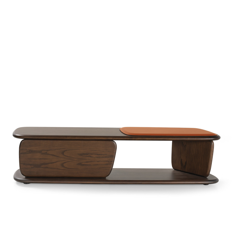 Litha Bench with leather seat
